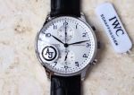 IWC Portugieser 7750 Movement 40.9mm Chronograph Leather Strap Black/White/Blue Face Men Watch